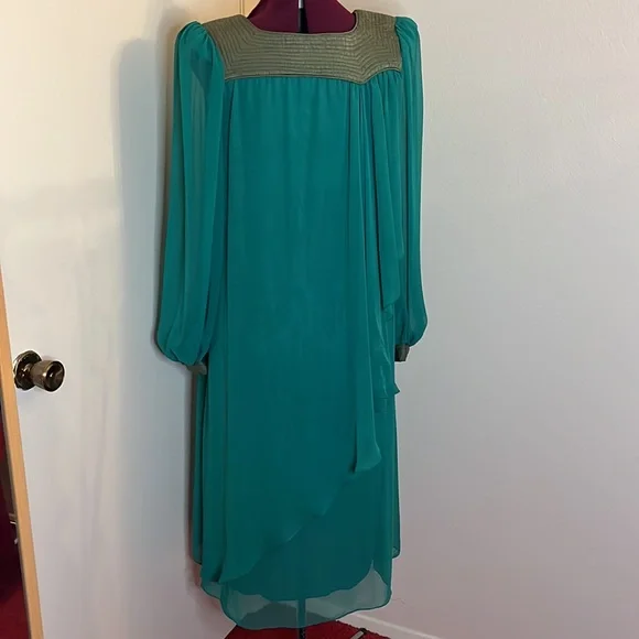 Emerald chiffon “Golden Girls” style dress - Picture 6 of 14
